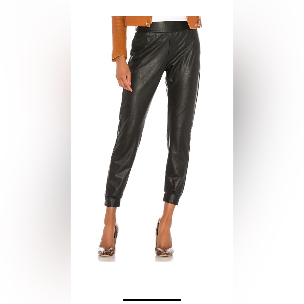 Commando Black Leather Jogger Pants sz M